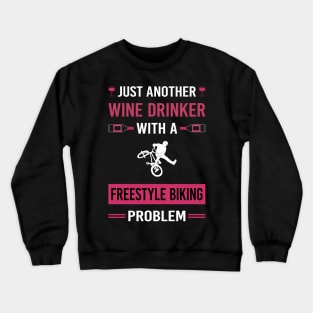 Wine Drinker Freestyle Biking Crewneck Sweatshirt